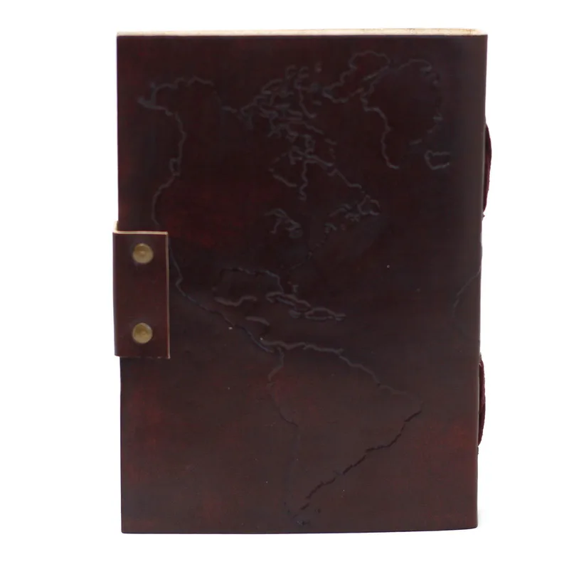 Leather World Map & Stitching Notebook — foto 3