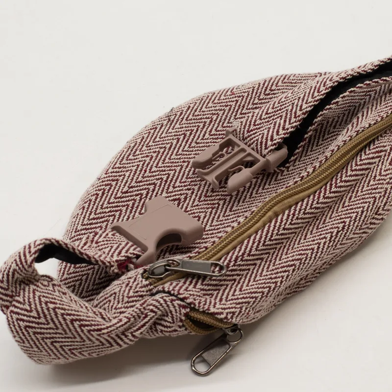 Cotton Hemp Style Belt Bag Wine