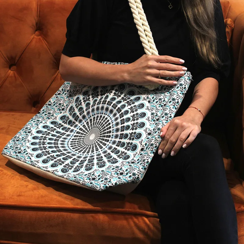 Rope Handle Mandela Bag Purple Blu