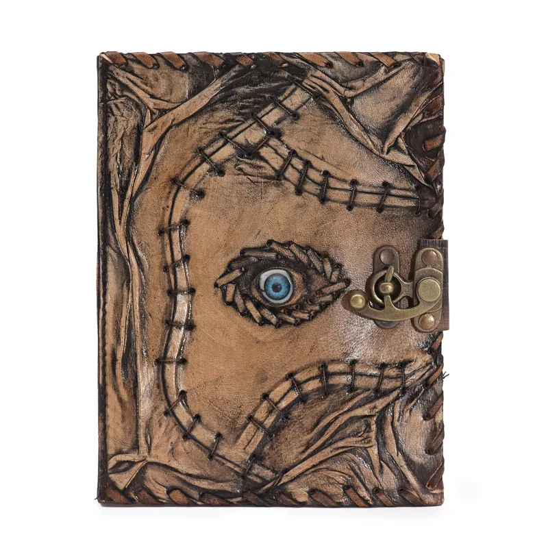 Brown Tan Book Evil Eye Decor 160 Deckle Edges Pages 20x15cm