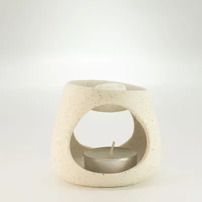 Ceramic Zen Olio Bruciatore - Round Pebble - Speckled Off-White — foto 3