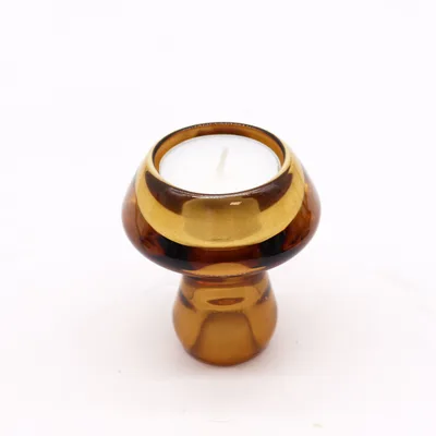 Set of 2 Mushroom Flip Dinner Candela / Tealight Porta Antique Ambra — foto 2