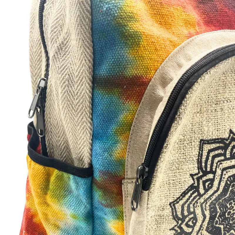 Tiedye Hemp Large Backpack Mandala — foto 2