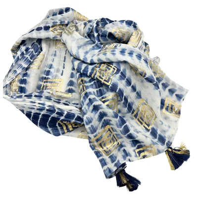 Nomad Sari On the Med Collection Pario Blu Tie Dye & Blockprint
