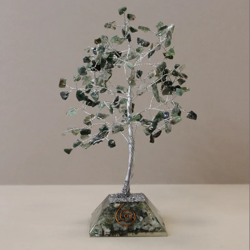 Gemstone Albero with Organite Base 160 Stone Moss Agate — foto 3