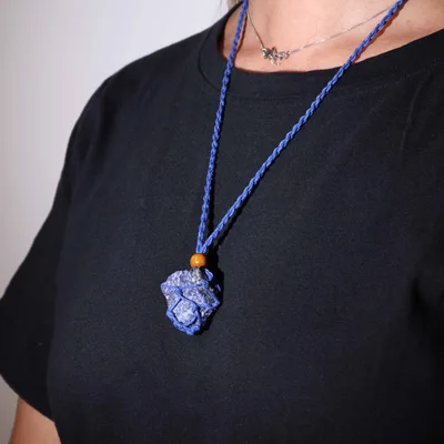 Crystal Gemstone Necklace Cord 45cm/18inch - Navy — foto 1