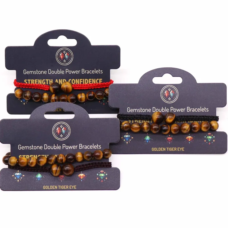 Gemstone Double Power Bracelets- Tiger Eye — foto 2