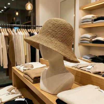 Nomad Sari Floppy Straw Sun Hat - Naturale Coffee — foto 1