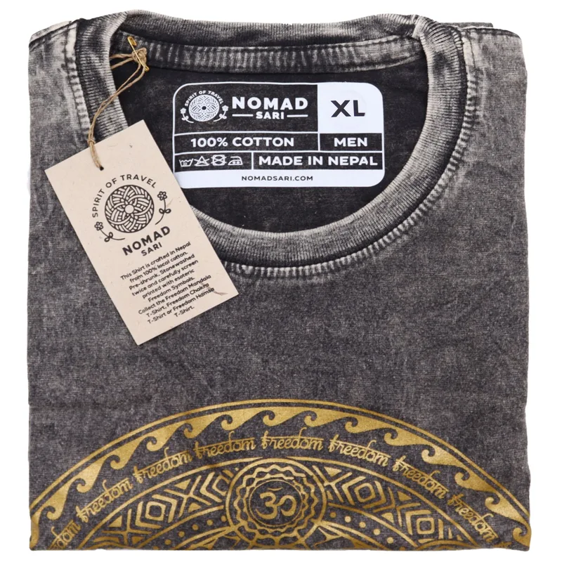 Nomad Sari Stonewashed Cotton T-Shirt – Chakra – Dark Grey – XL — foto 1