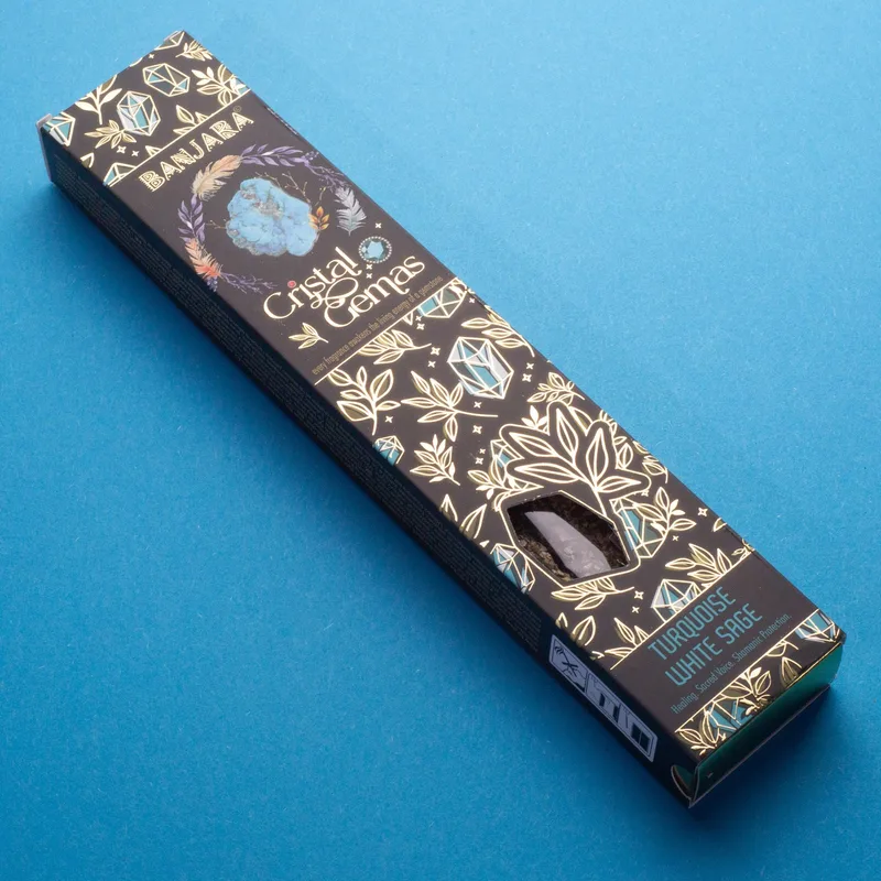 Banjara Cristal Gemas Incenso Sticks - Turquoise Bianco Sage — foto 4