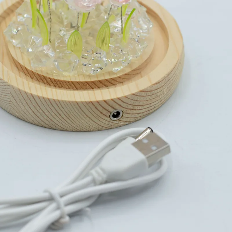 Floral Glow Garden Dome 10 Pink Roses LED USB — foto 4