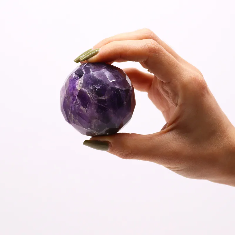 Gemstone Faceted Healing Ball & Stand Amethyst — foto 3