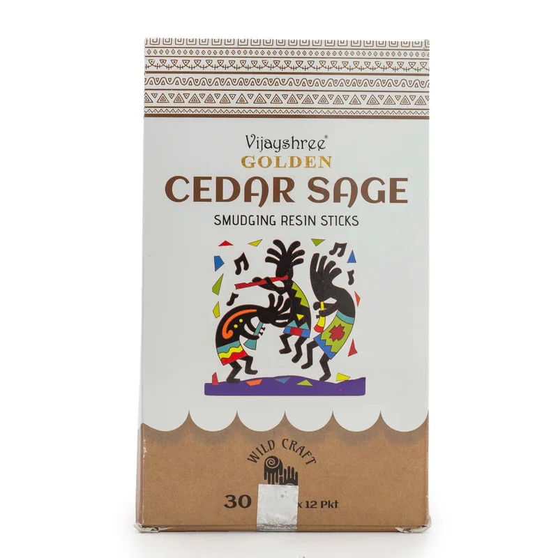 30g Golden Cedar Sage Smudging Resin Sticks (6s)