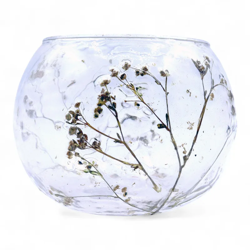 Naturale Floral Glass - Bowl Candela Porta - Margarita - (8x10cm) — foto 2