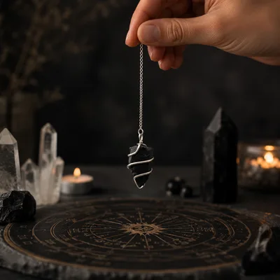 Raw Gemstone Pendulum - Nero Agate — foto 2