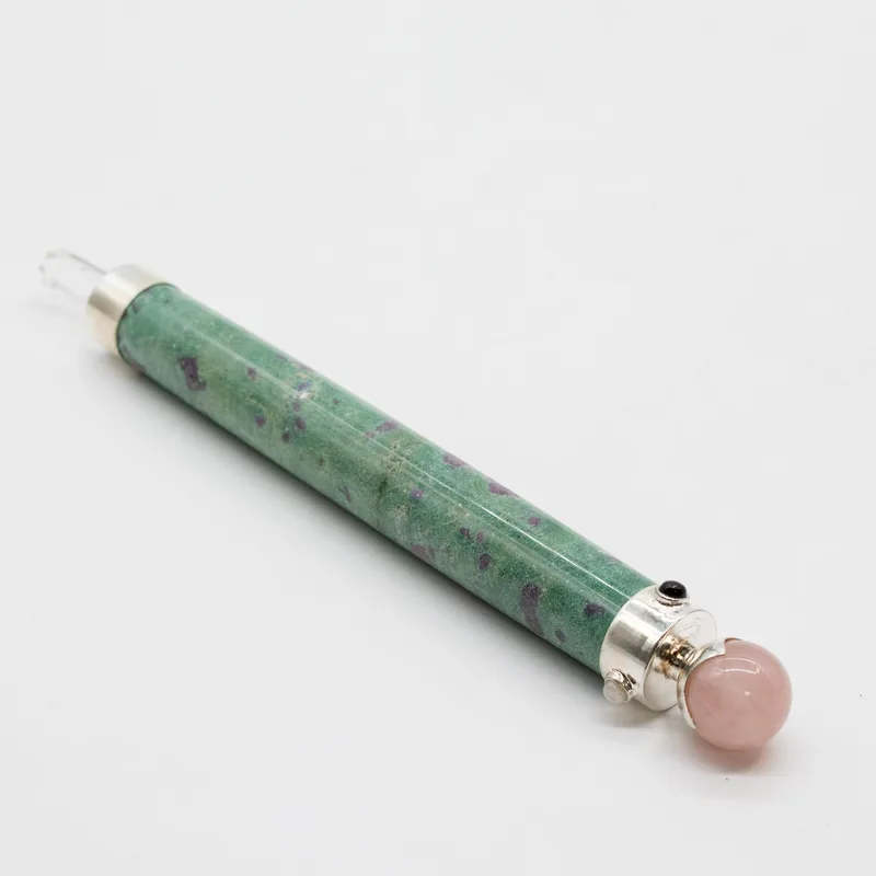Verdant Heart Wand Ruby Fuchsite Rosa Quartz Crystal Ball top 23cm — foto 2