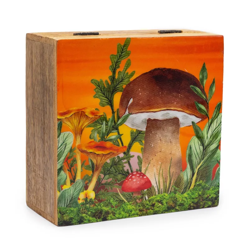 Big Square Scatola 15x17.5x8cm Mushroom Design Maroon — foto 1