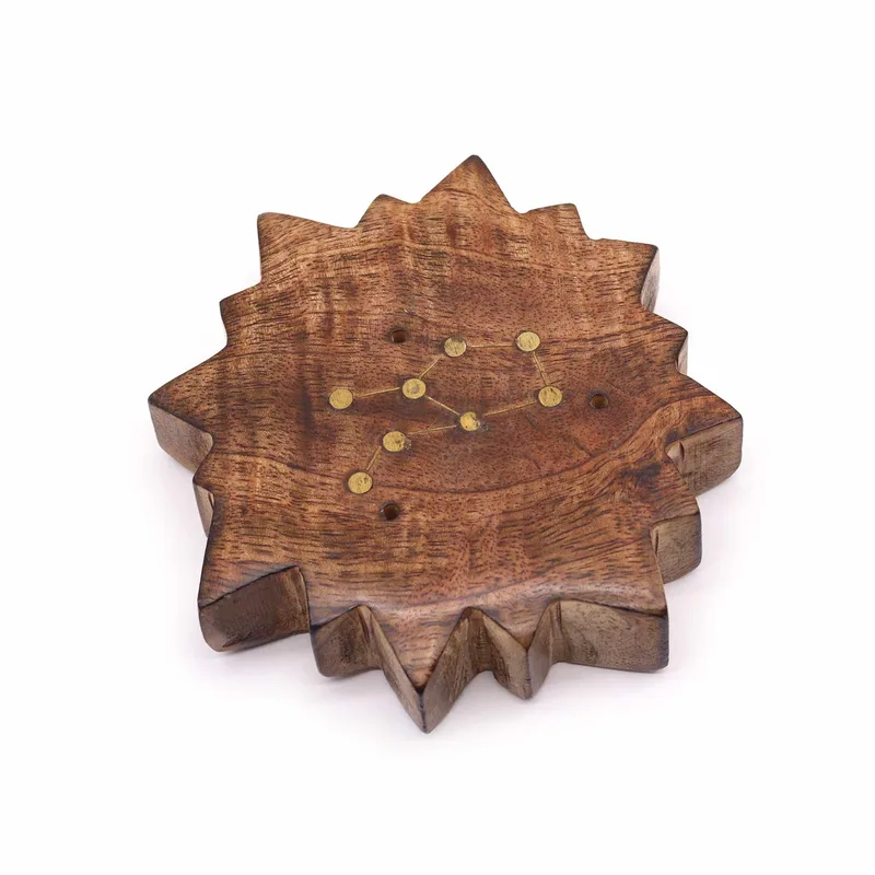 Engraved and Brass Zodiac Sign Incenso Burners Sun