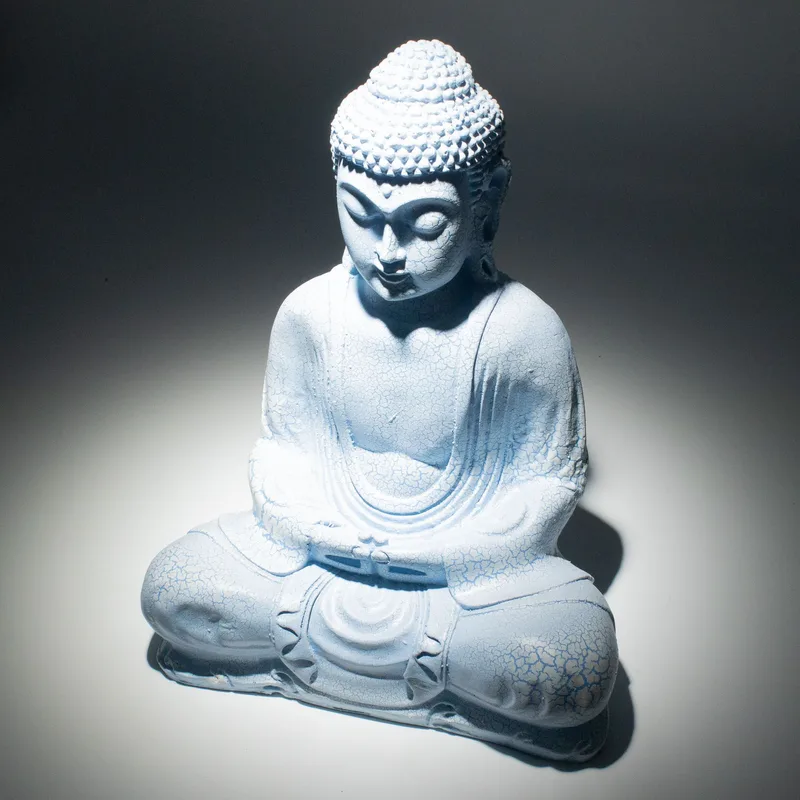 Meditation Buddha Lamp Sky Blu Oval Stand — foto 4