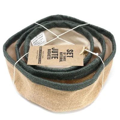 Set of 3 Naturale Jute Baskets Charcoal — foto 2