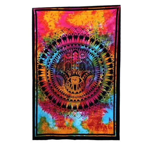 Single Cotton Bedspread + Wall Hanging Hamsa
