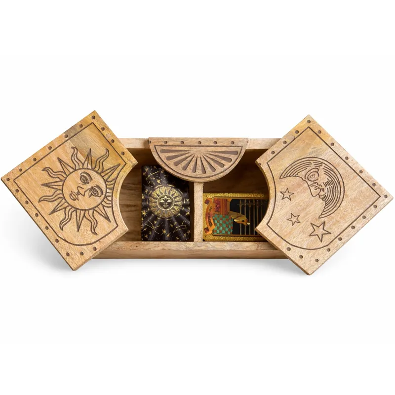 Sun & Moon Carved Sliding Scatola — foto 1