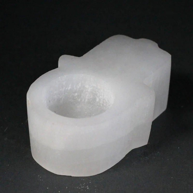 Selenite Hamsa Candela Porta