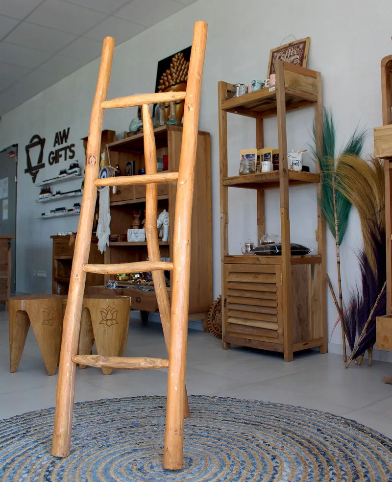 Large Teak Ladder - 1.5m - Naturale — foto 1