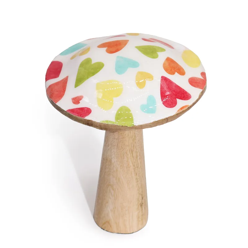 Medium Enamelled Mushroom 15cm Pastel Hearts — foto 3