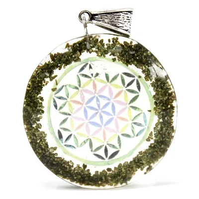 Orgonite Power Pendant Greenstone Mandala
