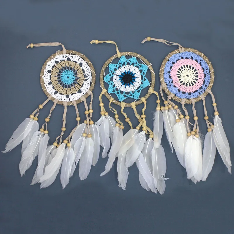 Pastel Blue Macramé Dream Catcher 12cm (asst colours) — foto 2