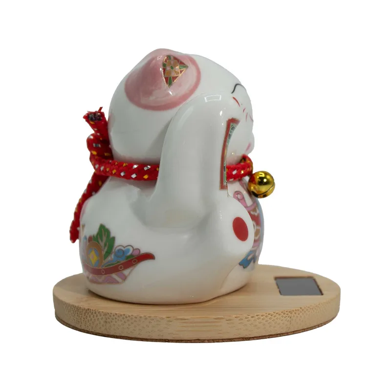 Solar Money Cat Wooden Base Pink moving Hand — foto 2