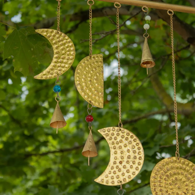 Indian Chimes Brass Moon Phases Chimes 43x40cm — foto 5