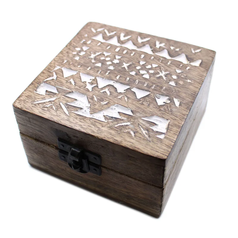 Bianco Washed Wooden Scatola 4x4 Slavic Design