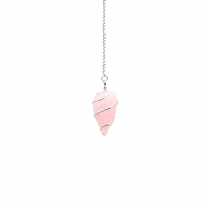 Raw Gemstone Pendulum - Rosa Quartz — foto 2