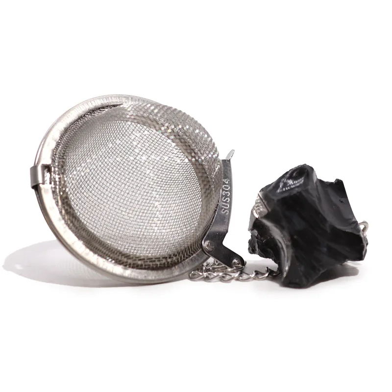 Raw Crystal Gemstone Tè Strainer - Nero Obsidian