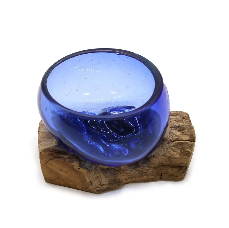 Molton Glass Mini Blu Bowl on Legno — foto 4