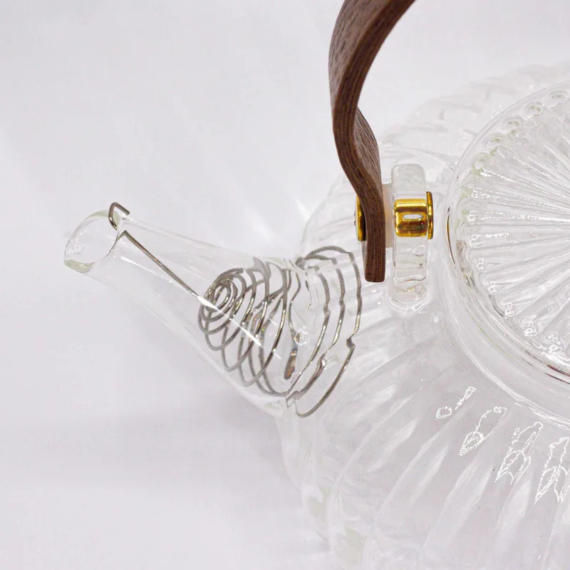 Glass Infuser Teapot Clear Ribbed Pearl 850ml — foto 2