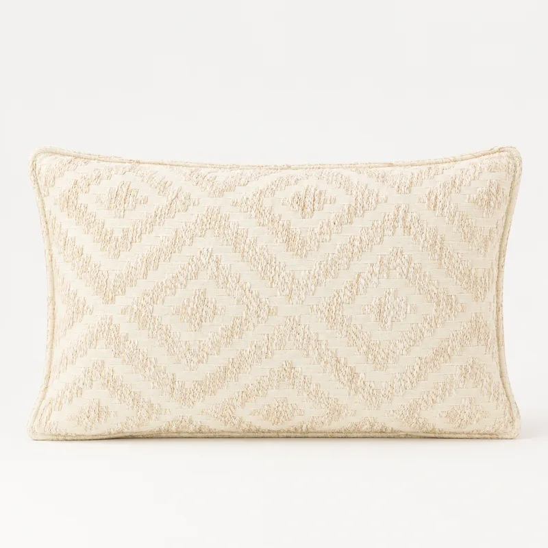 Classic Cushion Cover - Neutral Geo Creme - 30x50cm - Lumber Style