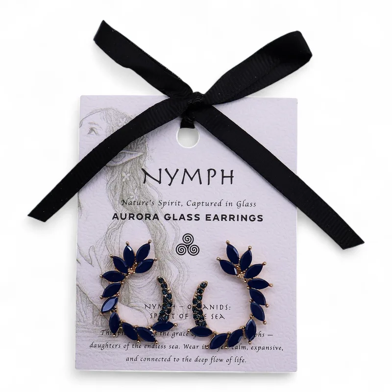 Royal Blu - Vintage Glass - Loop - Earrings — foto 6