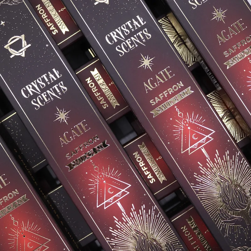 Red Agate Crystal Scents Smudge Incenso - Saffron — foto 2