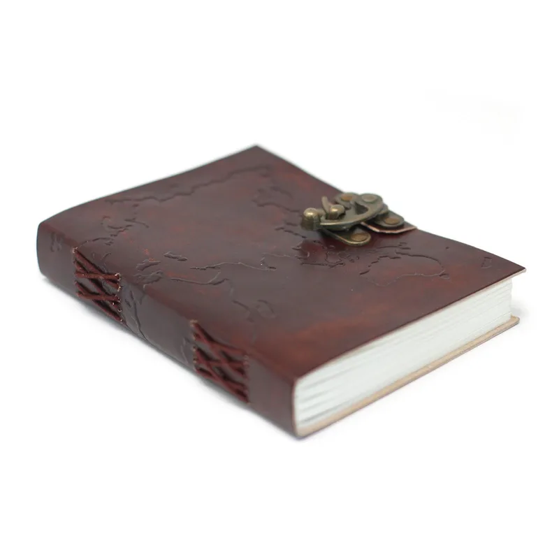 Leather World Map & Stitching Notebook — foto 4