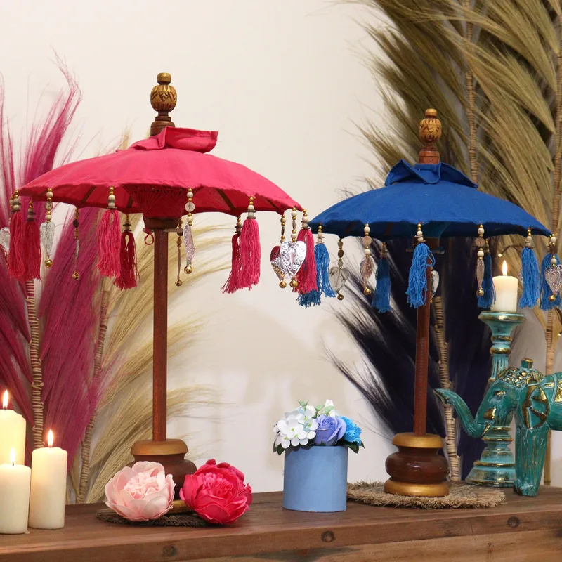 Bali Home Decor Parasol Cotton Turquoise 40cm — foto 3
