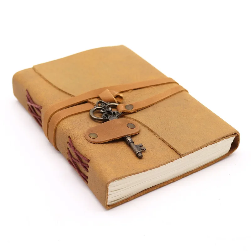 Oiled Tan Leather & Key 200 pages 13x18cm — foto 4