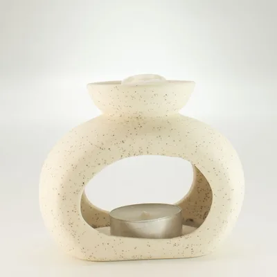 Ceramic Zen Olio Bruciatore - Oval Pebble - Speckled Off-White — foto 2