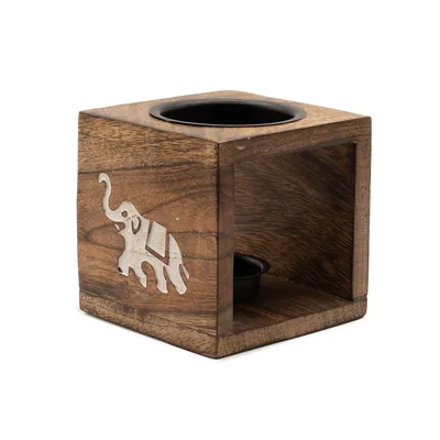 Square Mango Legno Olio Bruciatore - Elephant