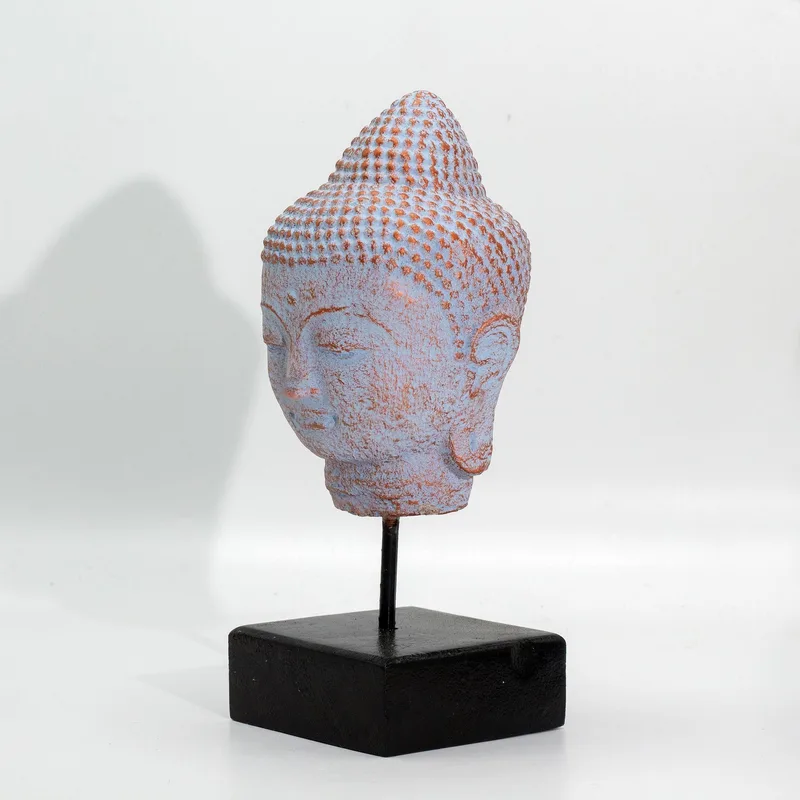 Stillness Buddha Head on Stand Blu Copper — foto 2