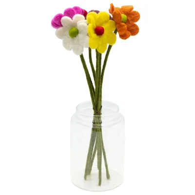 6x Felt Fiori - Daisy (assorted colours)