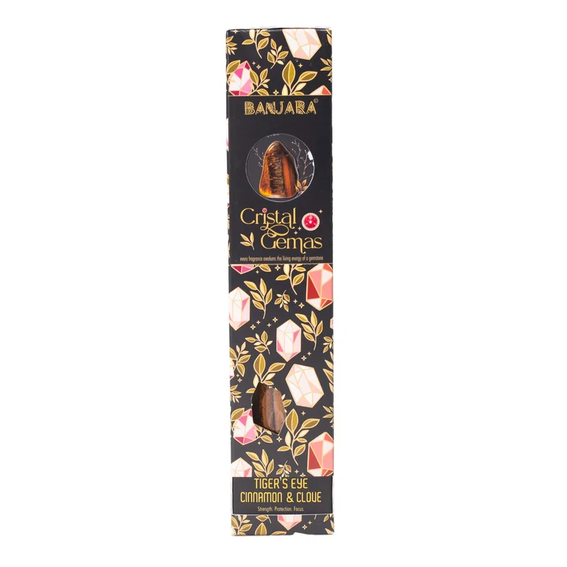 Banjara Cristal Gemas Incenso Sticks - Tiger's Eye Cannella & Clove