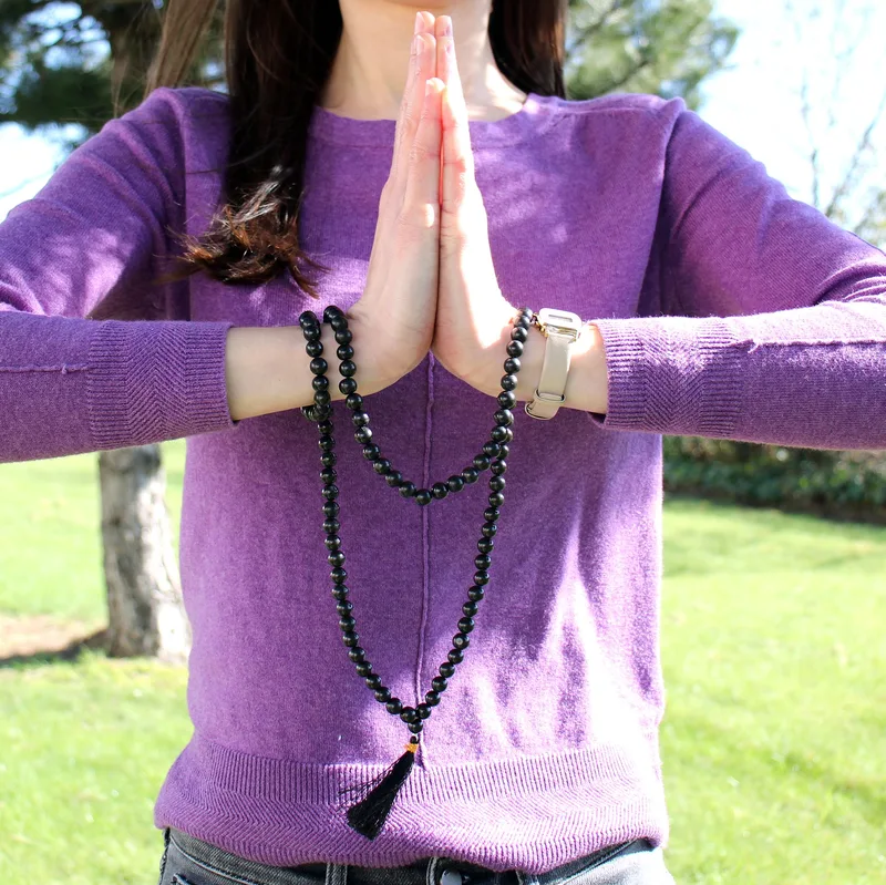 108 Bead Mala Nero Agate — foto 4